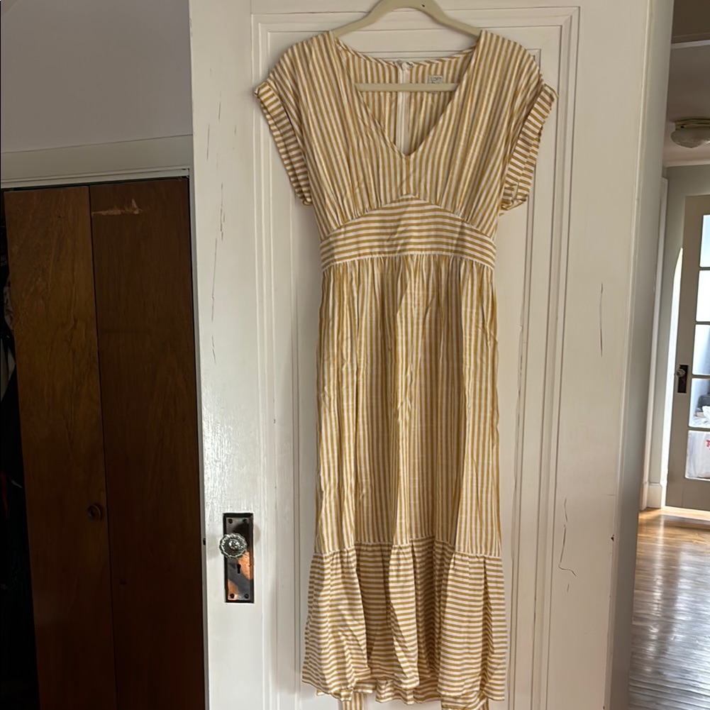 Loft Striped Yellow And White Dress